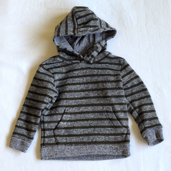 George Other - george gray & olive green striped hoodie sweatshirt 18-24 months baby boy